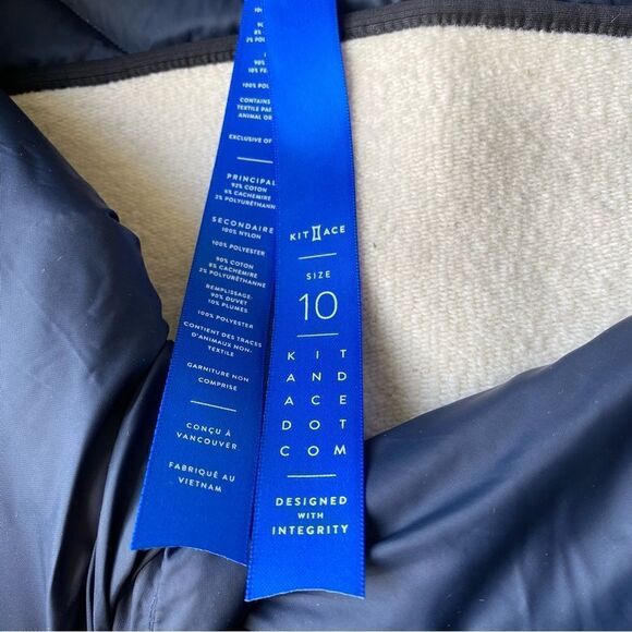 Kit and Ace Liberty Jacket French Terry Puffer Grey Blue size 10 goose down - Picture 10 of 12